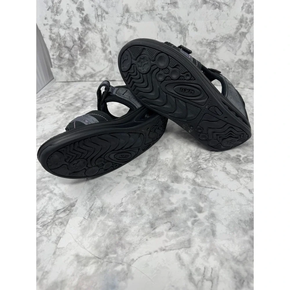 RYN Rocker Sole 💜Walking Sandals Black Purple Triple Strap orthopedic US 7.5 - Picture 6 of 10